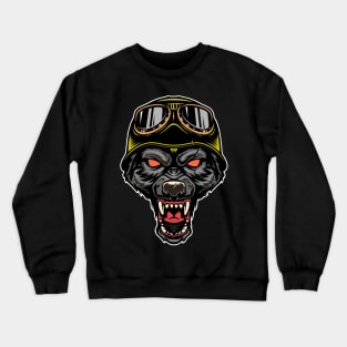 Wolf biker motorcycle bike motorcyclist chopper Crewneck Sweatshirt